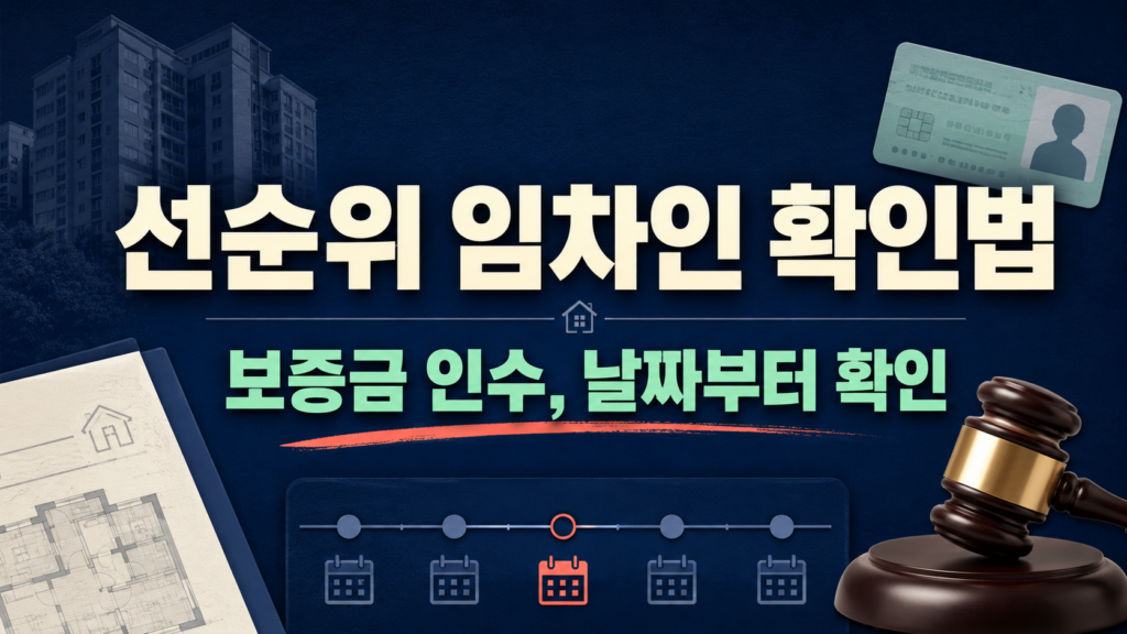 선순위 임차인 확인법과 보증금 인수 판단