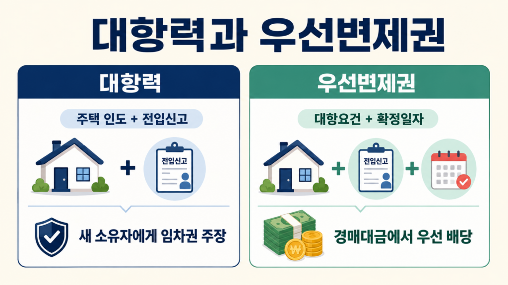 대항력과 우선변제권의 요건 및 차이