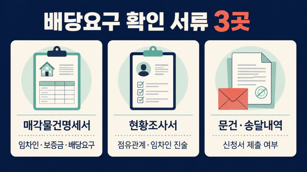임차인의 배당요구 여부를 확인하는 경매 서류 3가지