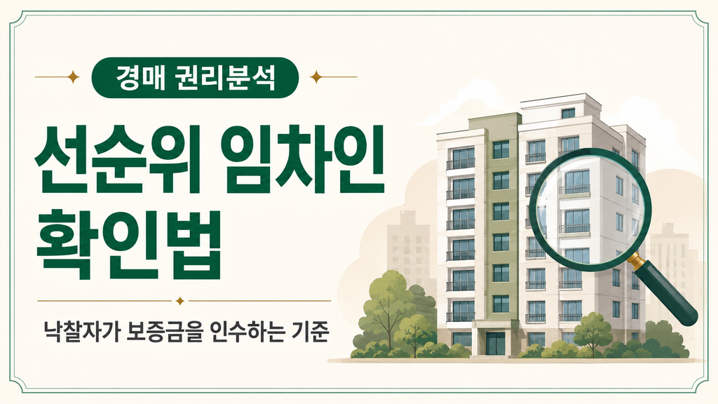 선순위 임차인 확인법과 낙찰자 보증금 인수 기준