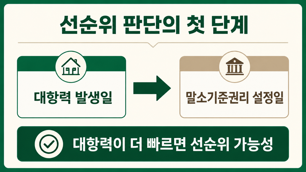 선순위 임차인 대항력 발생일 비교