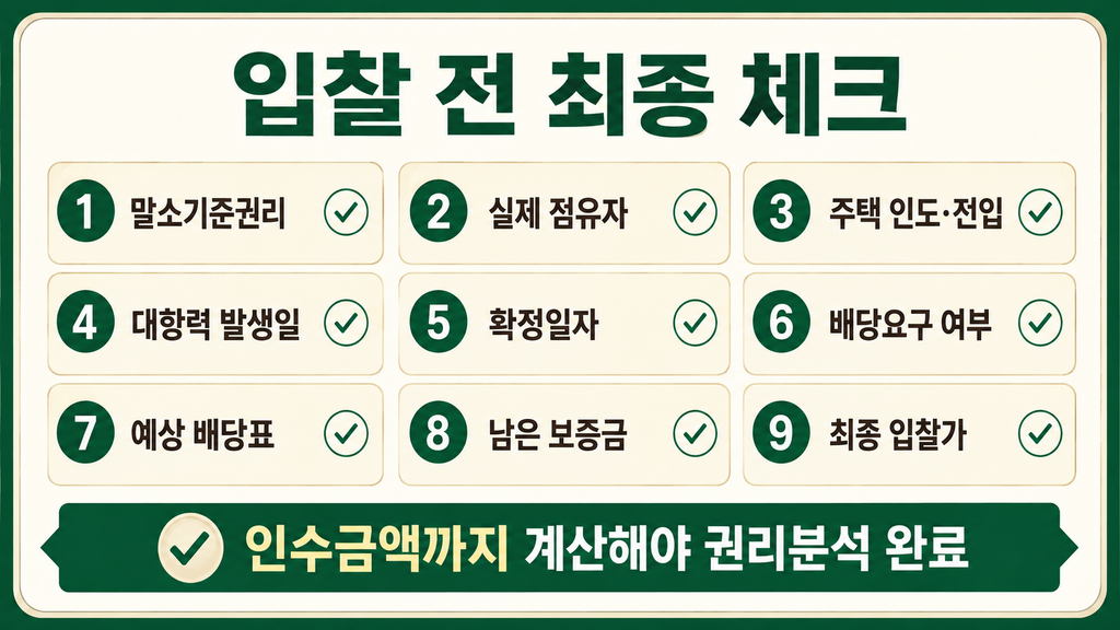경매 선순위 임차인 확인 체크리스트