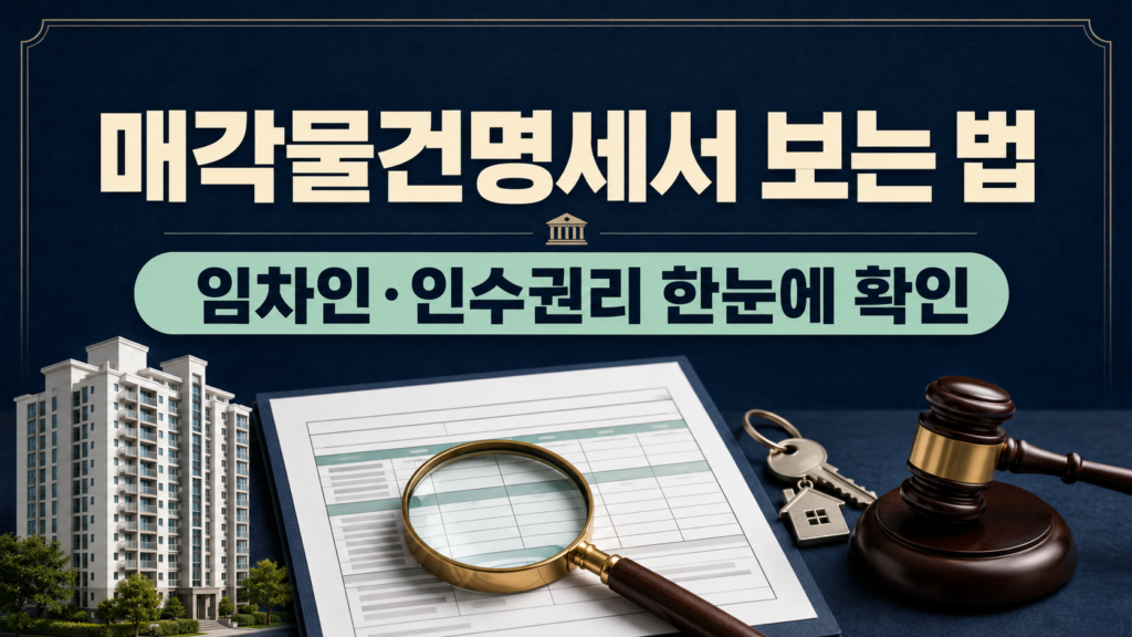 매각물건명세서 보는법