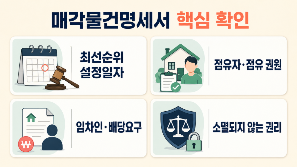 매각물건명세서에서 확인할 핵심 항목 4가지