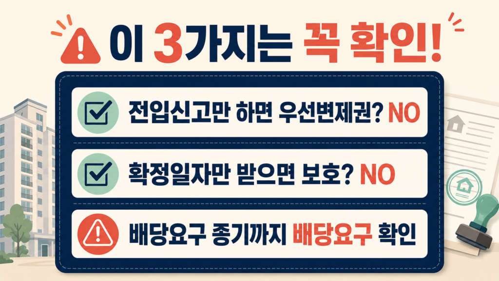 전입신고 확정일자 배당요구에 관한 경매 오해