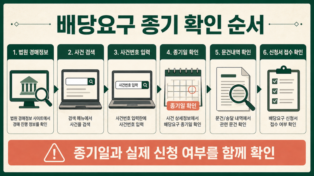 배당요구 종기 확인 순서