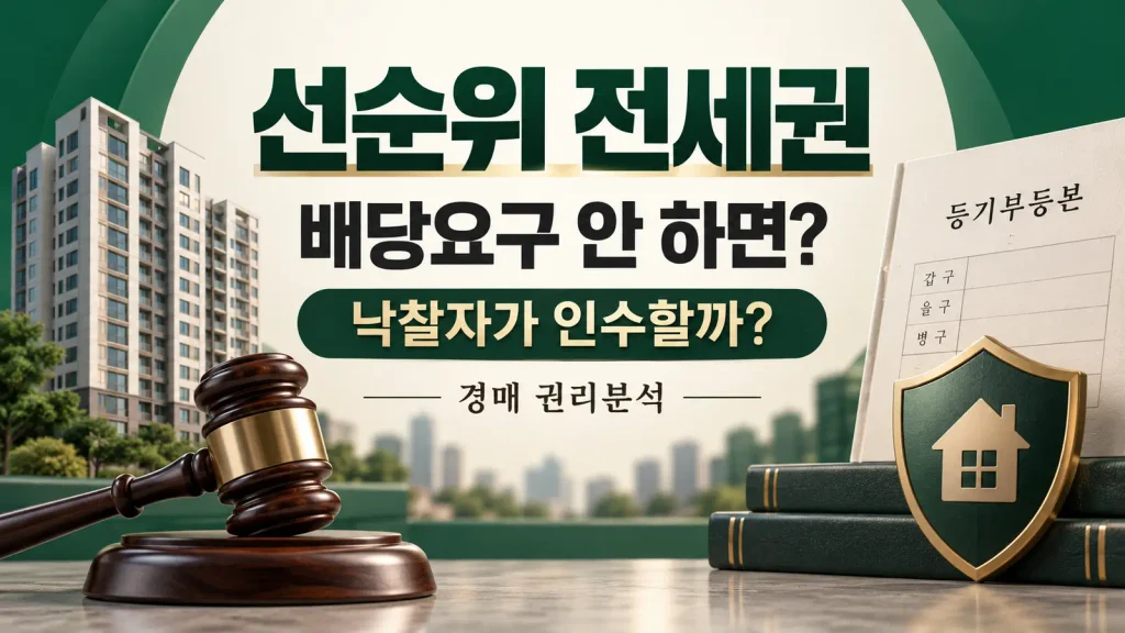 선순위 전세권 배당요구 여부에 따른 낙찰자 인수 기준