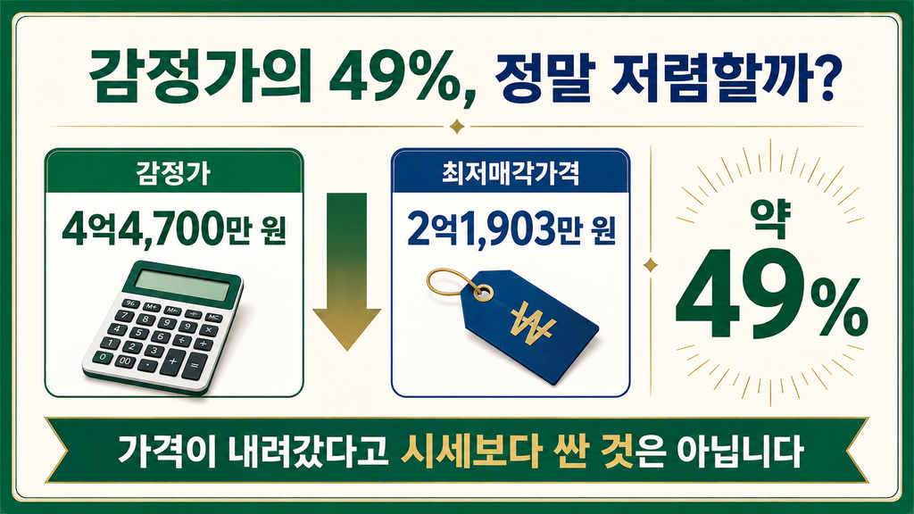 2025타경412 감정가와 최저매각가격 비교