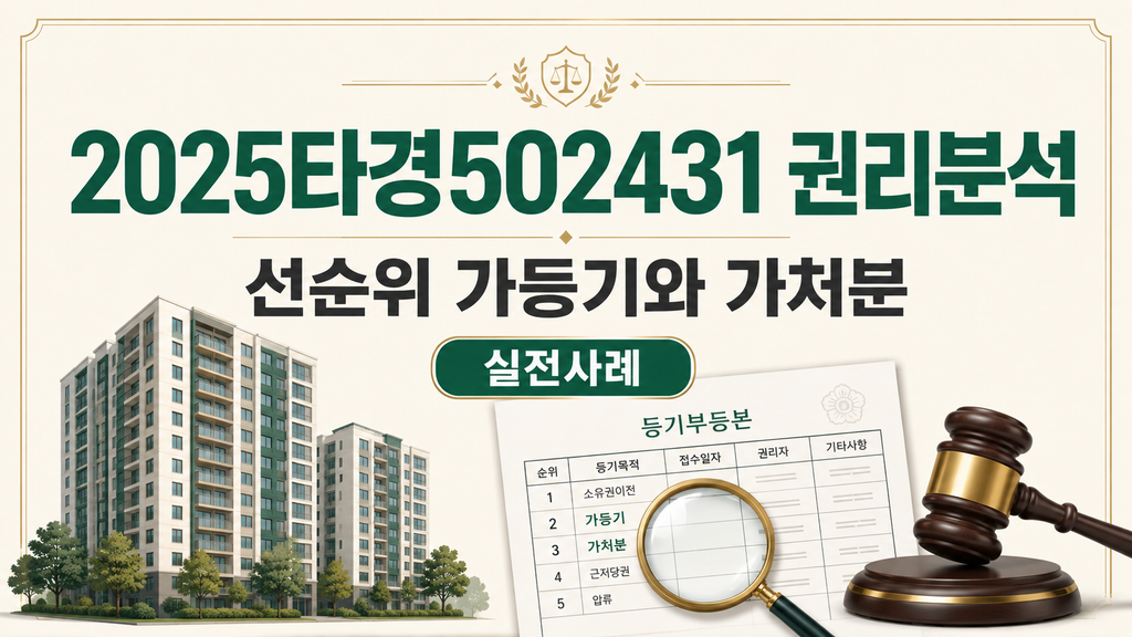 2025타경502431 선순위 가등기와 가처분 권리분석