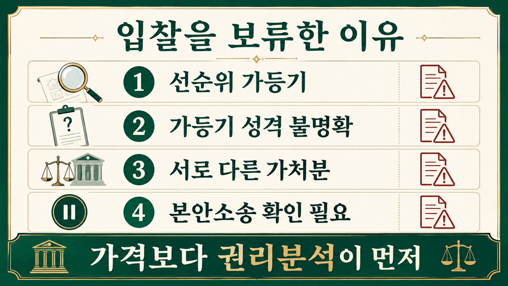 2025타경502431 입찰을 보류한 이유