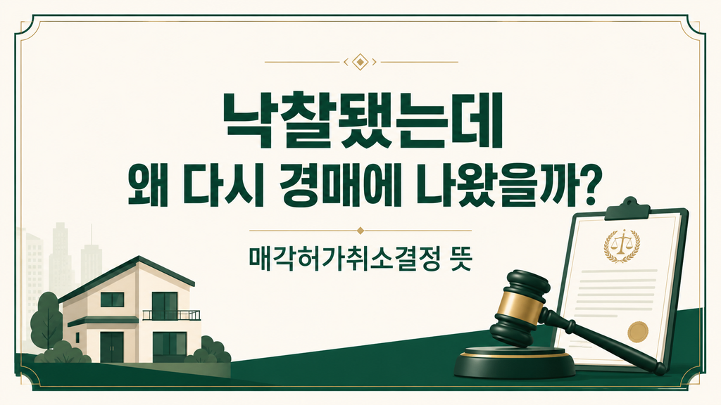 매각허가취소결정 뜻과 재매각 이유