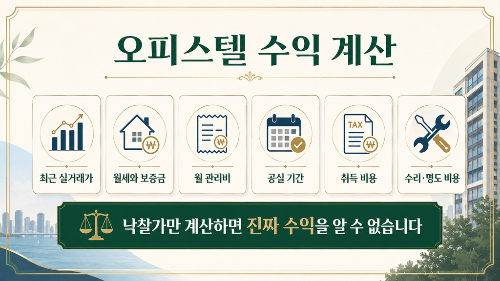 오피스텔 경매 수익 계산 항목