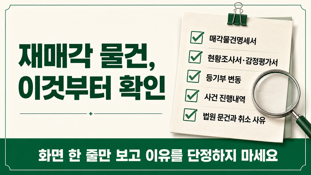 재매각 물건 확인 서류 체크리스트