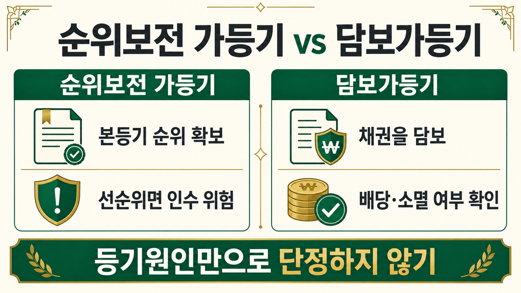순위보전 가등기와 담보가등기 차이
